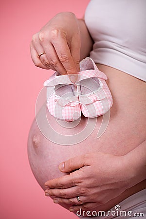 Small pink shoes Stock Photo