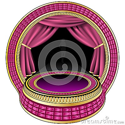 Small pink theatre stage Vector Illustration
