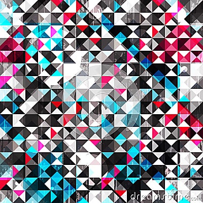 Small pixels colored geometric background seamless pattern vector illustration Vector Illustration