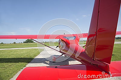 Small plane preparing to take off Stock Photo