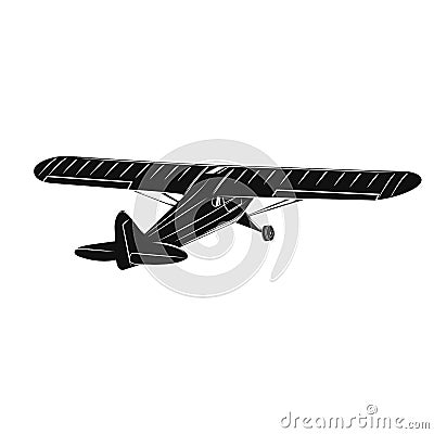 Small plane vector illustration. Single engine propelled aircraft. Vector Illustration