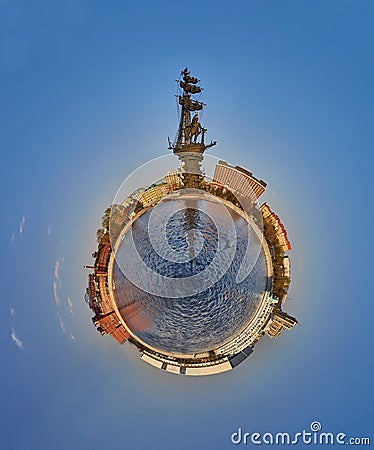 Small planet - Moscow river Editorial Stock Photo