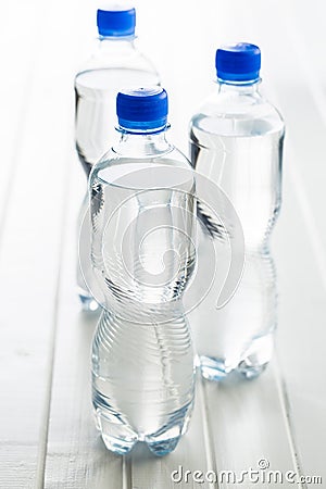 Small plastic water bottle. Stock Photo