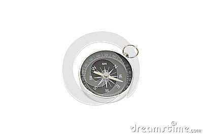 Small pocket compass isolated on white background Stock Photo