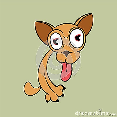 A small pocket dog. Vintage toons: funny character, vector illustration trendy classic retro cartoon style Vector Illustration