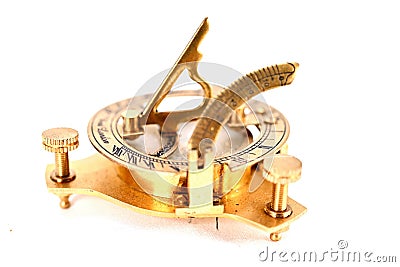 small brass sextant Stock Photo