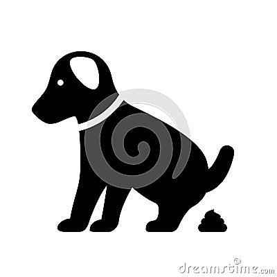 Small pooping dog vector silhouette Vector Illustration