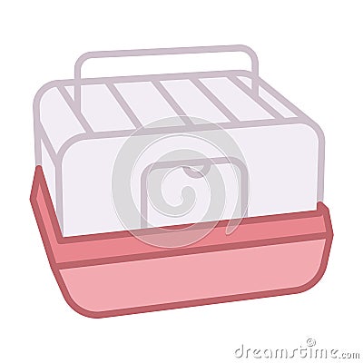 Small portable cage for hamsters. House for rodents. Vector Illustration