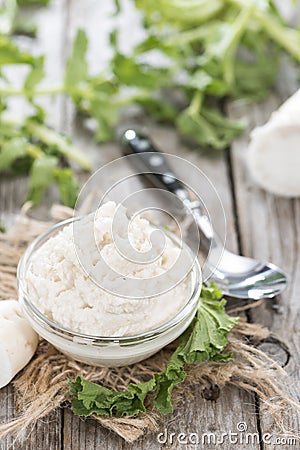 Small portion of Horseradish Sauce Stock Photo