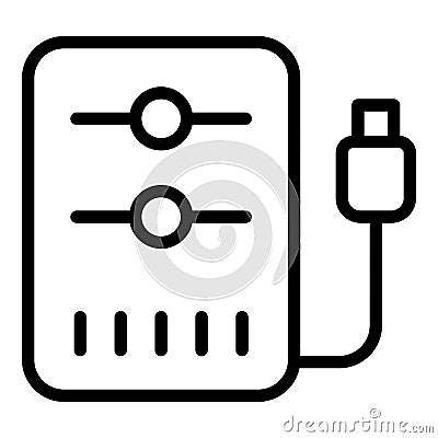 Small power bank icon outline vector. Powerbank charge Vector Illustration
