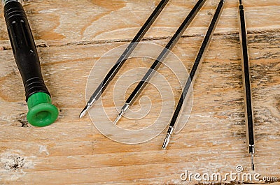 Small precision screwdrivers Stock Photo