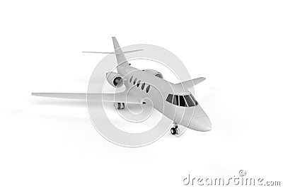 Small Private Airliner - Mockup 3D illustration Cartoon Illustration