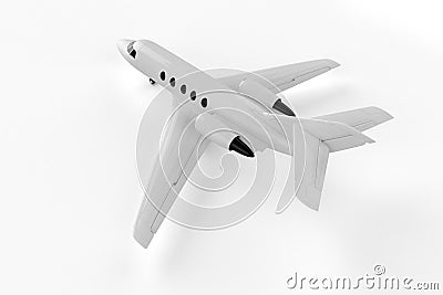 Small Private Airliner - Mockup 3D illustration Cartoon Illustration