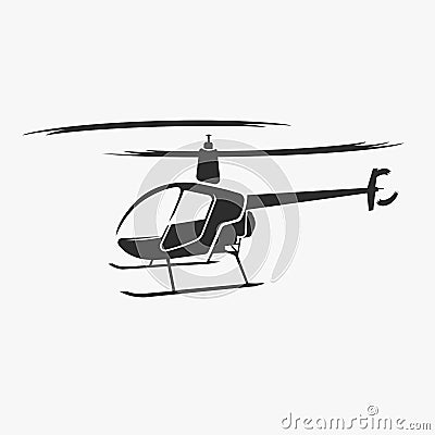 Small private helicopter vector illustration. Modern light aircraft Vector Illustration