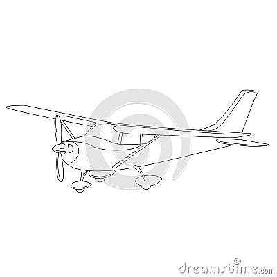 Small private plane, vector illustration, Vector Illustration