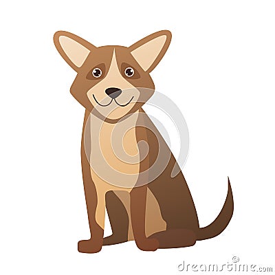 Small puppy dog breed Vector Illustration