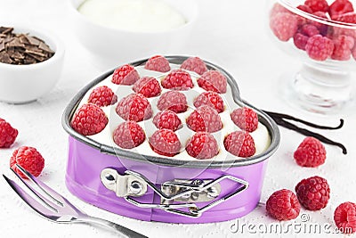 Small raspberry tart Stock Photo