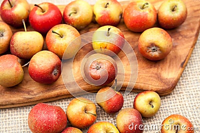 Small, red apples Stock Photo
