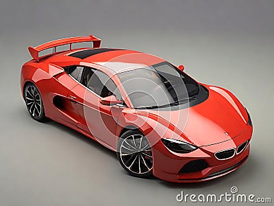 Small red sports car Ai Generated Stock Photo