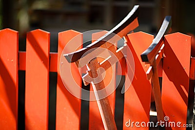 Small red torii gate Stock Photo