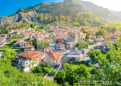 Small resort village in Greece Stock Photo