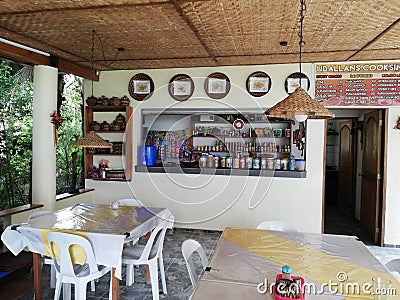 Small restaurant and corner shop in remote part of Mindoro, Philippines Editorial Stock Photo