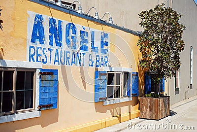 A small restaurant stands in downtown Napa, California Editorial Stock Photo
