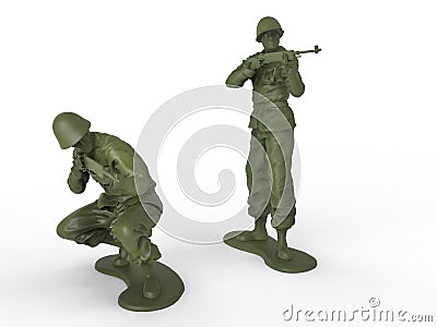 Small riflemen toy soldiers Stock Photo
