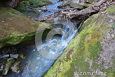 Small river with waterfall Stock Photo