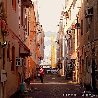 Small road at manama bahrain Editorial Stock Photo