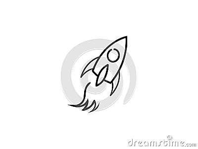 Small Rocket Sketched By Lines Stock Photo