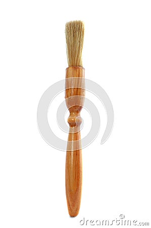 Small round wooden brush Stock Photo