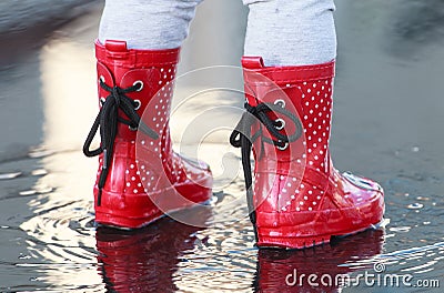 Small rubber wellies Stock Photo