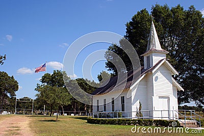 Small Rural Church in Texas Stock Photo