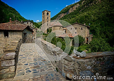 Partial view of a small rural town Stock Photo