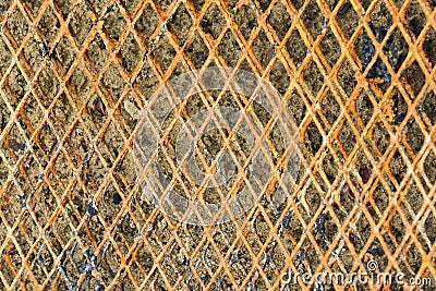 Small rusty metallic grid on the background. Abstract background for design and project Stock Photo