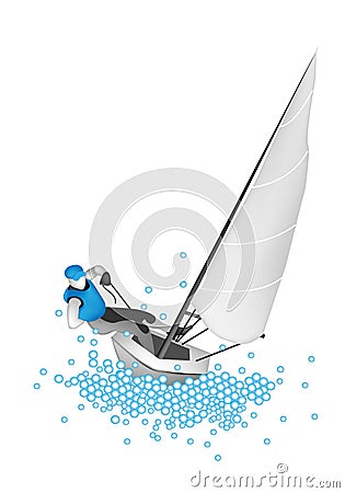 A Small Sail Boat Blasting Through A Wave Vector Illustration