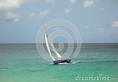 Sailing on a windy day in the windward islands Editorial Stock Photo