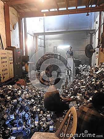 Small scale industry Dharavi slum Mumbai India Editorial Stock Photo