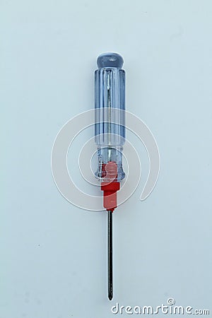 Small screwdriver transparent white background. Stock Photo