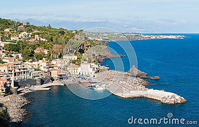 The small sea village of Santa Maria la Scala (near Catania) in Sicily Stock Photo