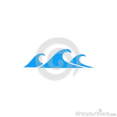 Small sea wave icon, simple style Vector Illustration