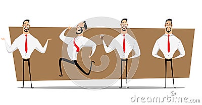 Small set of vector businessman design on process gestures Vector Illustration