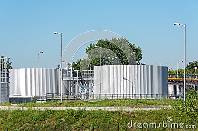 Small sewage treatment plant Stock Photo