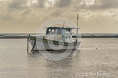 Small Ship at Ocean Porto Galinhas Brazil Editorial Stock Photo