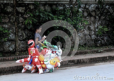 Lao child business Luang Prabang Laos Editorial Stock Photo