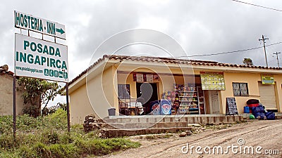 Small store at the ruins at Ingapirca Editorial Stock Photo
