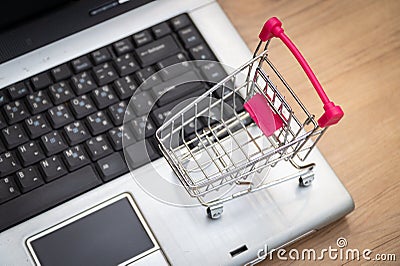 shopping online deas about e-commerce is a transaction of buying or selling Stock Photo