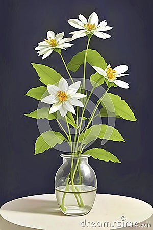 Small sober bouquet of white flowers Stock Photo