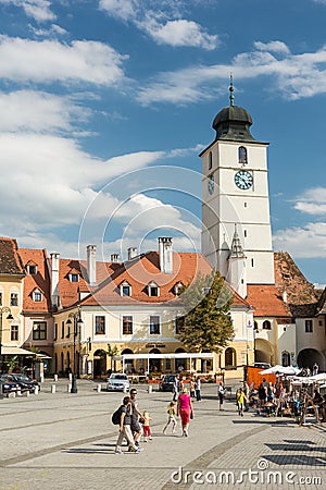 The Small Square Of Sibiu Editorial Stock Photo